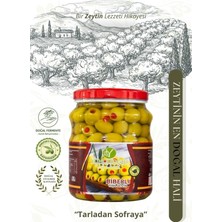 Çiftliği Biberli Yeşil Zeytin 700 gr - Kendi Bahçemizden Doğal ve Katkısız