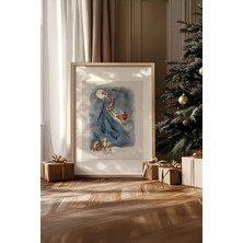 Artavessa Tek Parça Gerçek Ham Ahşap Çerçeveli Yılbaşı(New Year) Temalı Tablo - Model 105
