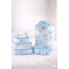 Mor Bebe Bebek Kirli Çamaşır Sepeti Oyuncak Sepeti I 6'lı Set Desenli Bavul Valiz Içi Çok Amaçlı Organizer