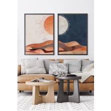Artavessa 2 Parça Gerçek Siyah Renkli Çerçeveli Tablo Seti - Model 22