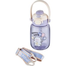 Zümrüt Kırtasiye Vagonlife VGN2028 Askılı Pipetli Matara 600 ml Mor