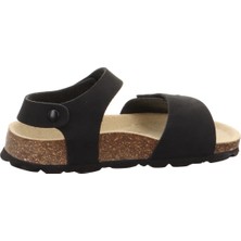 Superfit Fussbettpantoffel Çocuk Mantar Taban Siyah Sandalet