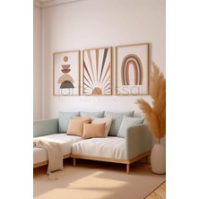Artavessa 3 Parça Gerçek Ham Ahşap Çerçeveli Tablo Seti - Model 5