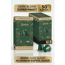 Nespresso Uyumlu Alüminyum Kapsül Kahve - 5 Adet Dark/lungo Blend 7 - 50 Kapsül