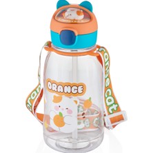 Zümrüt Kırtasiye Vagonlife  VGN2021 760 ml Kedi Figürlü Su Matarası-Turuncu