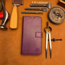 Bi Deri Bideri Patara IPHONE 17 Pro Hakiki Deri Cüzdan Kılıf Mor