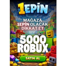 1Epin Roblox 5000 Robux - USD Para Birimi Aylık Süreli Kullanım İçin Uygun