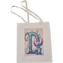 TG Design Kişiye Özel Kristal Taş Işlemeli Harf baskılı Ham Bez Çanta