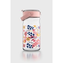Renga Mono 1800 ml Çiçek Desenli Cam Kavanoz 132067 Pembe
