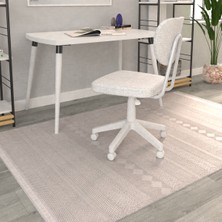 Vilinze Beyaz Tekerlekli Ofis Sandalyesi Orta Sert Oturum Yumuşaklığı ile Ergonomik Tasarım