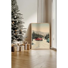 Artavessa Tek Parça Gerçek Ham Ahşap Çerçeveli Yılbaşı(New Year) Temalı Tablo - Model 14