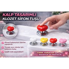 Galacticevo Kalp Tasarımlı Klozet Sifon Tuşu – Yapıştırmalı Pratik Kullanım Aparatı