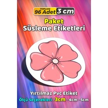 Sb Store Çiçek Temalı Ambalaj Hediye Paket Süsleme Etiketi Model 140 - 96 Adet 3cm