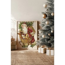Artavessa Tek Parça Gerçek Ham Ahşap Çerçeveli Yılbaşı(New Year) Temalı Tablo - Model 63