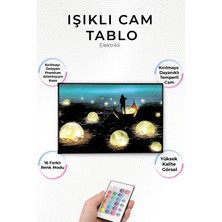 Yanardağ Modern Işıklı Romantik Gondol Tasarımlı Cam Tablo