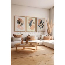 Artavessa 3 Parça Gerçek Ham Ahşap Çerçeveli Tablo Seti - Model 15