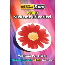 Sb Store Çiçek Temalı Ambalaj Hediye Paket Süsleme Etiketi Model 143 - 96 Adet 3cm