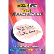 Sb Store Sevgiyle Hazırlandı Made With Love Paket Süsleme Etiketi Model 181 - 96 Adet 3cm