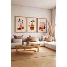 Artavessa 3 Parça Gerçek Ham Ahşap Çerçeveli Tablo Seti - Model 6