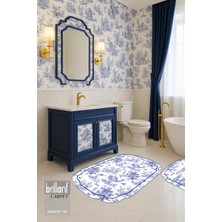 Brillant Toile De Jouy Temalı Tekli Lateks Taban Banyo Paspası (45X55)