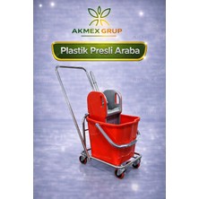 Akmex Grup Akmex-Tekli Temizlik Arabası Plastik Presli