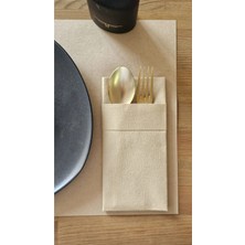 Kraft Kumaş Dokulu Airlaid Cepli Peçete 40X40 1/8 50 Li Paket