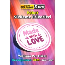 Sb Store Sevgiyle Hazırlandı Made With Love Paket Süsleme Etiketi Model 195 - 96 Adet 3cm