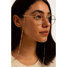 Altın Kaplama Renkli Trend Kum Boncuk Gözlük Zinciri