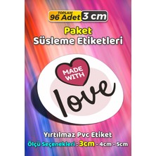 Sb Store Sevgiyle Hazırlandı Made With Love Paket Süsleme Etiketi Model 180 - 96 Adet 3cm