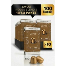 Nespresso Original Uyumlu Alüminyum Kapsül - 10 Adet House Blend/lungo 6 - 100 Kapsül