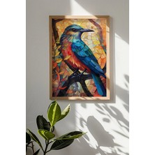 Artavessa Tek Parça Gerçek Ham Ahşap Çerçeveli Mosaic Temalı Tablo - Model 17