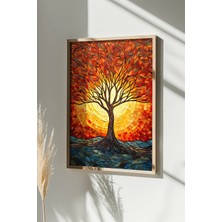 Artavessa Tek Parça Gerçek Ham Ahşap Çerçeveli Mosaic Temalı Tablo - Model 5