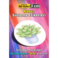 Sb Store Çiçek Temalı Ambalaj Hediye Paket Süsleme Etiketi Model 141 - 96 Adet 3cm