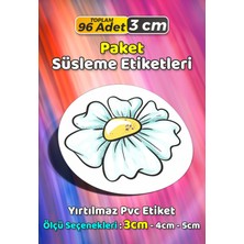Sb Store Çiçek Temalı Ambalaj Hediye Paket Süsleme Etiketi Model 146 - 96 Adet 3cm