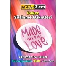 Sb Store Sevgiyle Hazırlandı Made With Love Paket Süsleme Etiketi Model 176 - 96 Adet 3cm