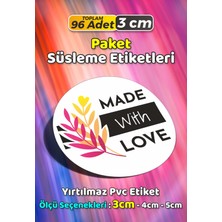 Sb Store Sevgiyle Hazırlandı Made With Love Paket Süsleme Etiketi Model 182 - 96 Adet 3cm