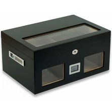 Cigarloong Camlı Puro Kutusu Humidor Mat Siyah 100'S