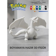 Pokemon Charizard Boyama Seti-3d Baskı Figür +6 Renk Boya & Fırça Hediyeli-Hobi & Eğitici Set