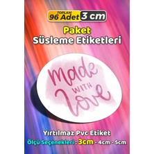 Sb Store Sevgiyle Hazırlandı Made With Love Paket Süsleme Etiketi Model 177 - 96 Adet 3cm