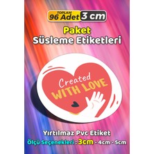 Sb Store Sevgiyle Hazırlandı Made With Love Paket Süsleme Etiketi Model 198 - 96 Adet 3cm