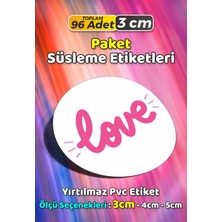 Sb Store Love Aşk Temalı Hediye Paket Süsleme Etiketi Model 137 - 96 Adet 3cm
