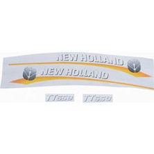 Peren Traktör New Holland TT65B Yan Yazı Takımı Sarı Tip Kaporta Etiketi Sağ - Sol Kaput Sticker Seti