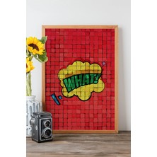 Artavessa Tek Parça Gerçek Ham Ahşap Çerçeveli Popart Mosaic Çizgili Tablo - Model 7
