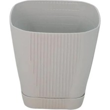 Serinova Çizgili Kare Saksı No:2