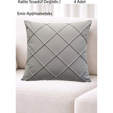 Emir-Ay@hometeks 4ADET Kapitoneli Kırlent Kılıfı , Yastık Kılıfı ( Leke Tutmayan Silinebilir Kumaş )