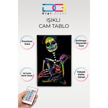 Yanardağ Modern Işıklı Iskelet Tasarım Tasarımlı Cam Tablo