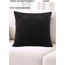 Emir-Ay@hometeks  4ADET Kapitoneli Kırlent Kılıfı , Yastık Kılıfı ( Leke Tutmayan Silinebilir Kumaş )