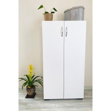 Irmak Mobilya Çok Amaçlı Dolap Beyaz Suntalam Malzemeden 2 Kapaklı 3 Raflı 4 Gözlü Mutfak Dolabı