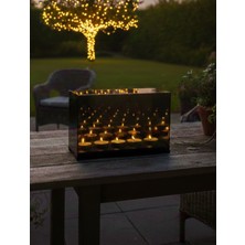 Glow Designing Ahşap Tabanlı Mumluk - Beş Mumlu Sonsuzluk Aynalı Mumluk - Hediye Mum Gönderilmektedir.