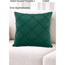 Emir-Ay@hometeks 4ADET Kapitoneli Kırlent Kılıfı , Yastık Kılıfı ( Leke Tutmayan Silinebilir Kumaş )